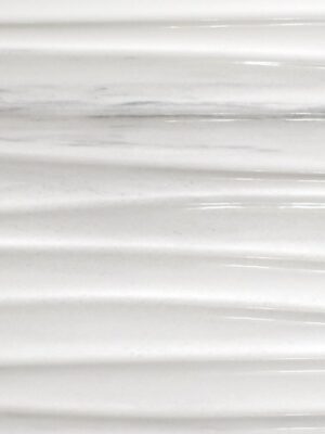 Rectified wall tile with 3d texture in white color and light grey veins. It has the luxurious look.