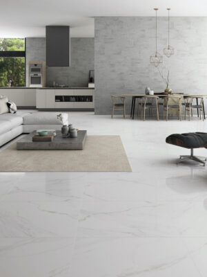 white tile with grey veining in the large24x48 size