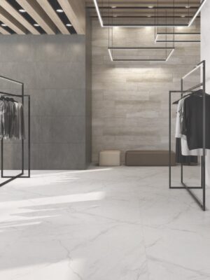 porcelain tile with the look of Italian Statuario marble