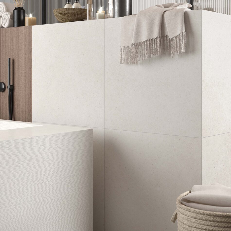 Closeup picture of a porcelain tile that was designed for calming interiors