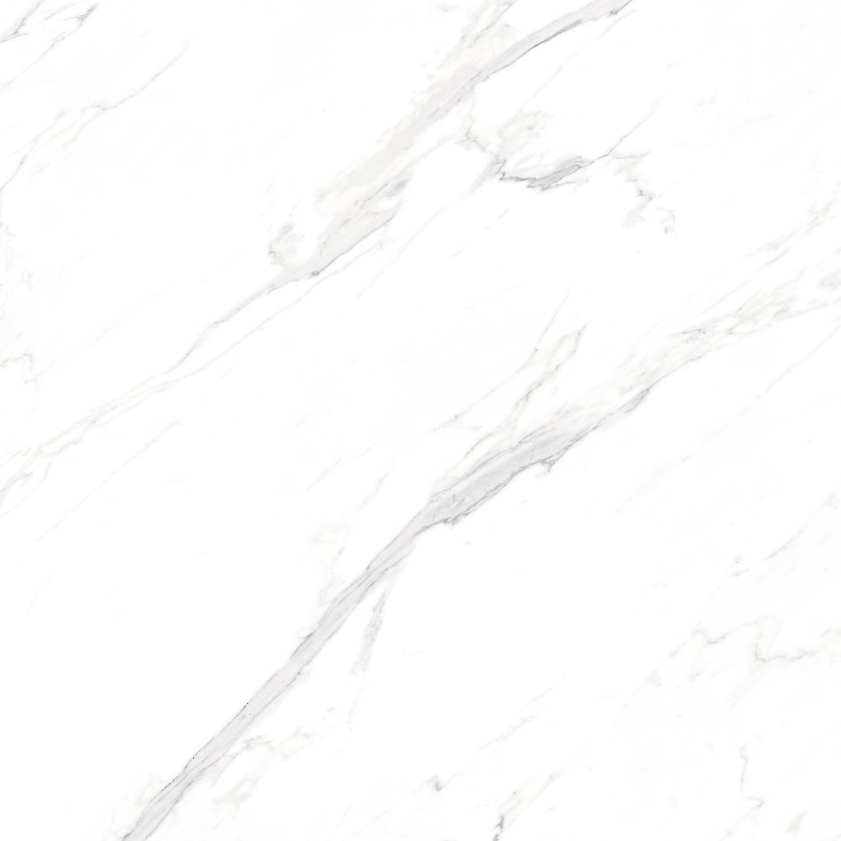 picture showing the design of a white marble look tile's subtle veining in soft gray color