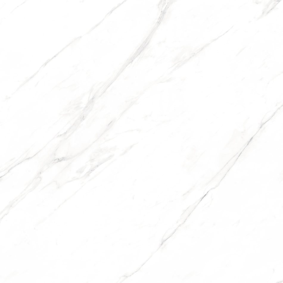 picture showing the design of a white marble look tile's subtle veining in soft gray color